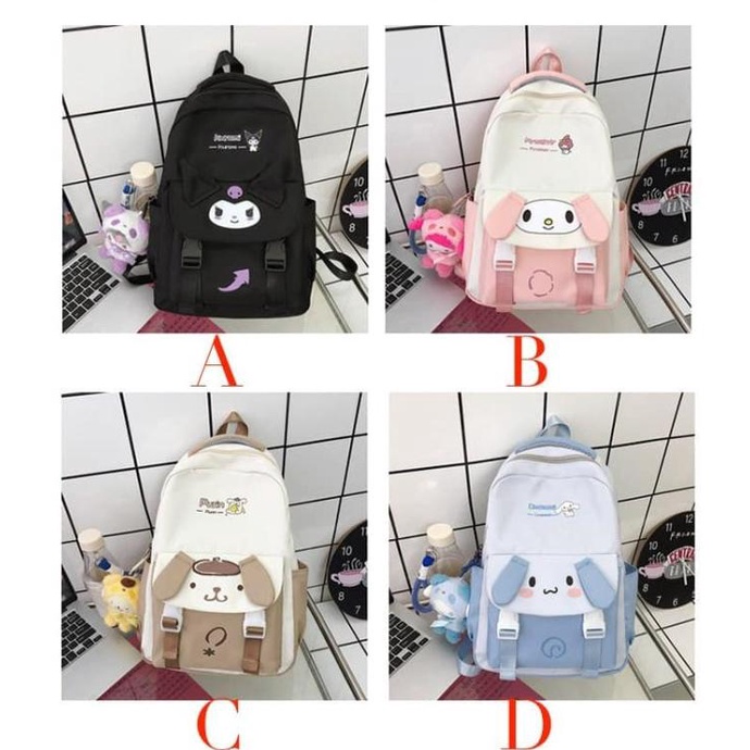 Jual Tas Ransel Sekolah Sanrio Cinnamoroll Melody Pompompurin Kuromi