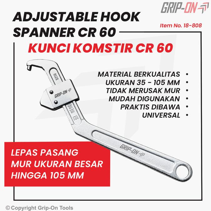 Jual Grip On Adjustable Hook Spanner Cr Kunci Mur Komstir Ukuran Besar Shopee Indonesia