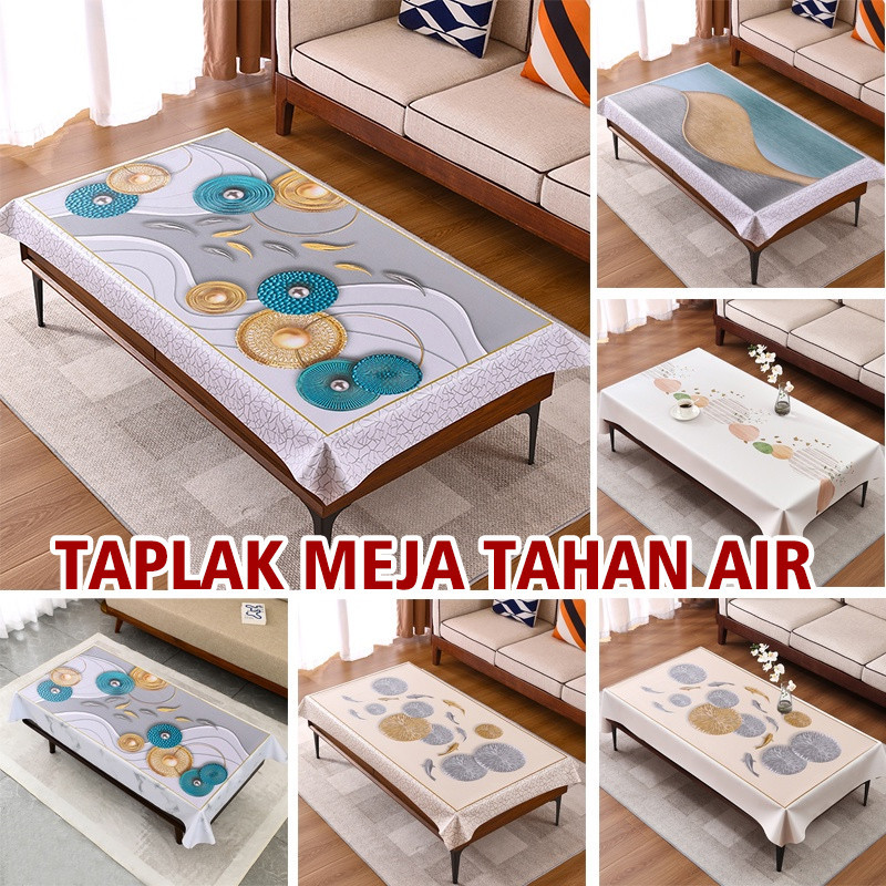 Jual Taplak meja tahan air /Taplak Meja Bahan PVC 150x90 Cm Meja Ruang