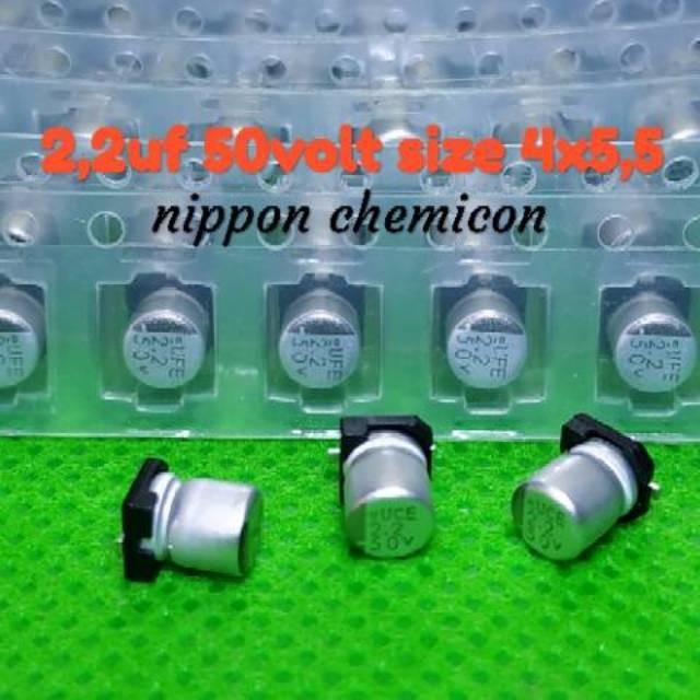 10 Pezzi Condensatore Elettrolitico Nichicon UKL1H2R2MDD - 2,2uF 50V 5x11mm - Bassa Dispersione