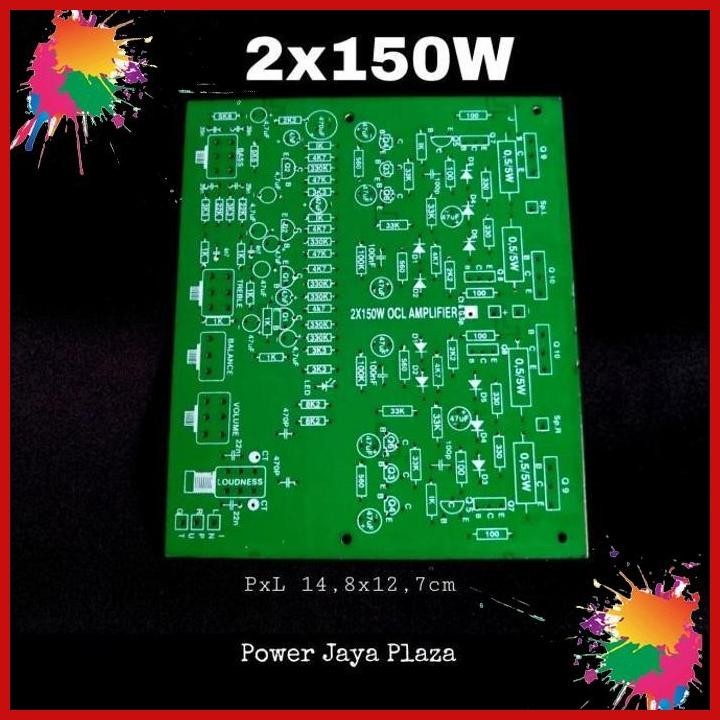 Jual pcb power stereo 2x150w ocl amplifier + tone control loudness [pjp