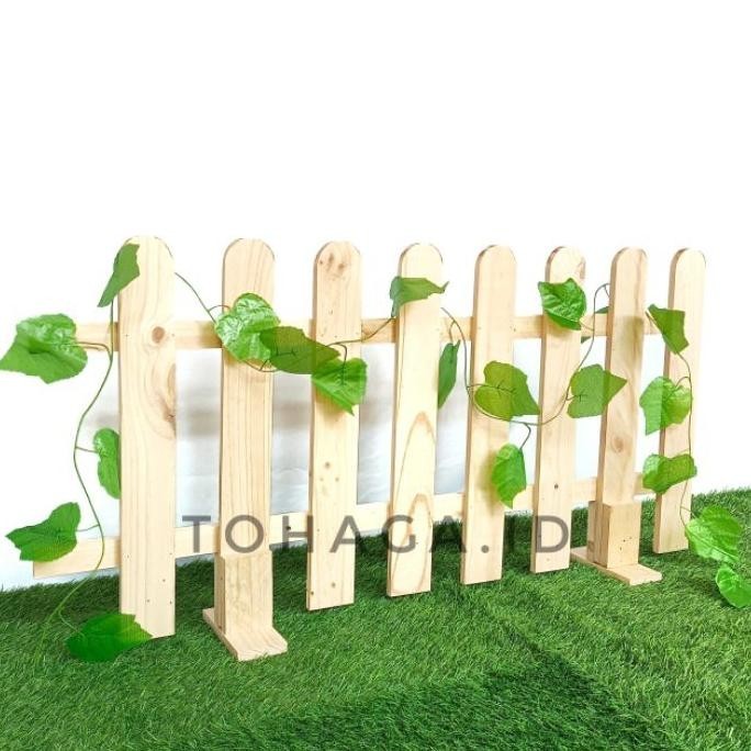 Jual Pagar Kayu Jati Belanda 100x50cm Decosrasi Pagar Taman Shopee Indonesia