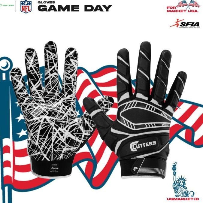 Jual SARUNG TANGAN AMERICAN FOOTBALL GLOVES CUTTERS GAME DAY PADDED