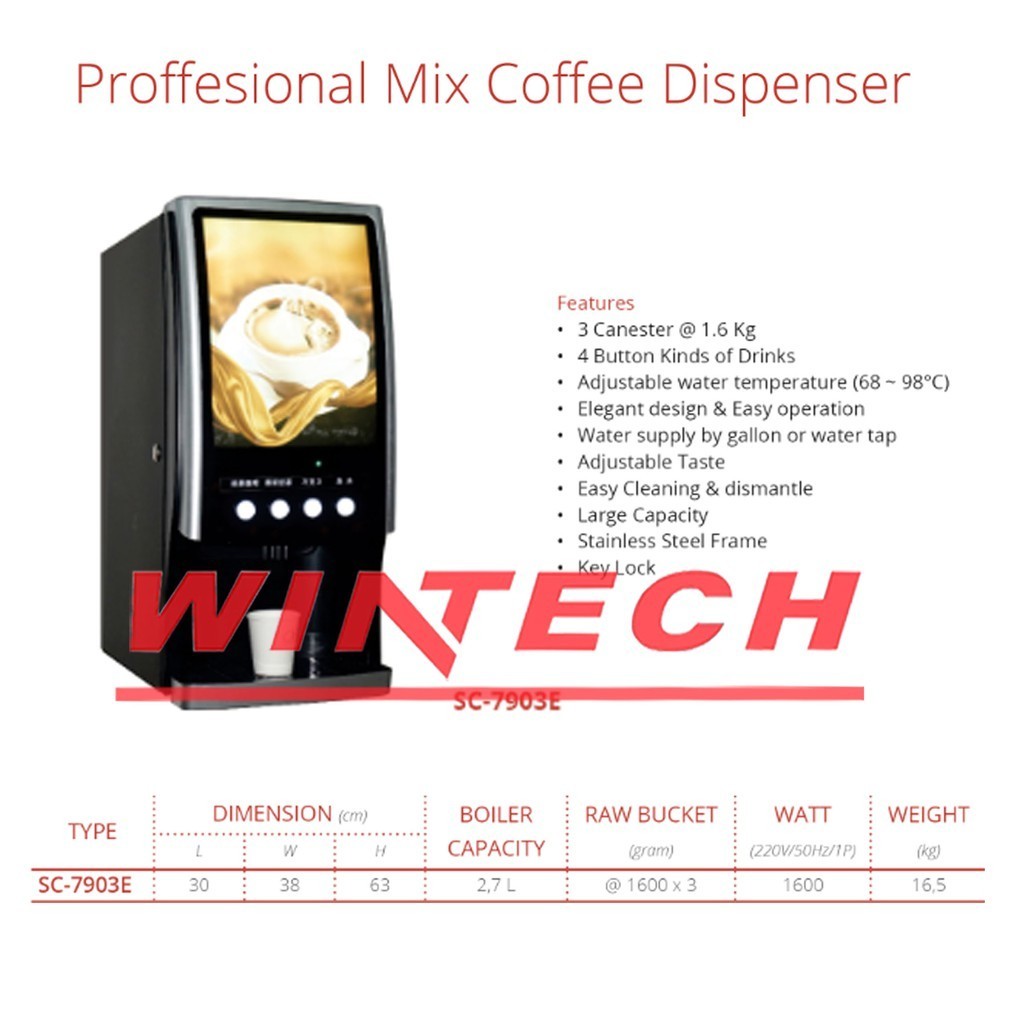 Jual Getra Sc E Proffesional Mix Coffee Dispenser Dispenser Mesin Kopi Instant Otomatis