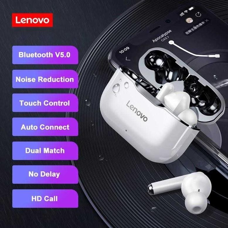 Jual LENOVO LIVEPODS LP1 - TWS BLUETOOTH EARPHONE WITH 300MAH STORAGE ...