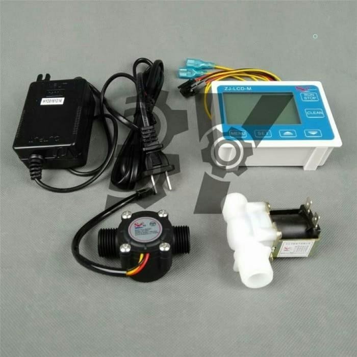 1/2" Water Flow Control System With LCD Meter, Flow Sensor, And Solenoid Valve