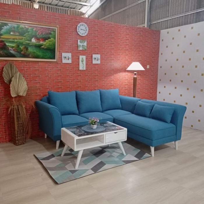 Jual Sofa Ruang Tamu Modesty L Minang Eco + Stool + Meja Retro Blotic ...