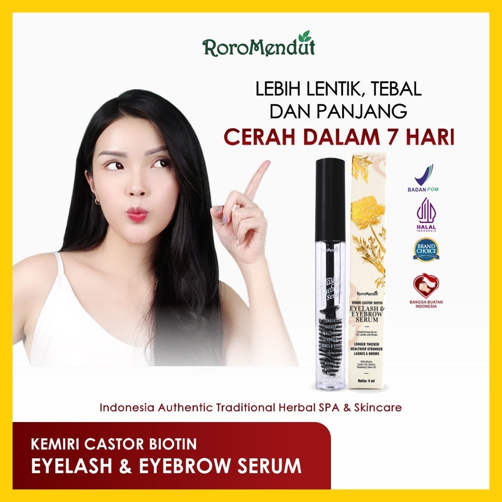 Jual Roro Mendut Kemiri Castor Biotin Eyelash And Eyebrow Serum Vitamin