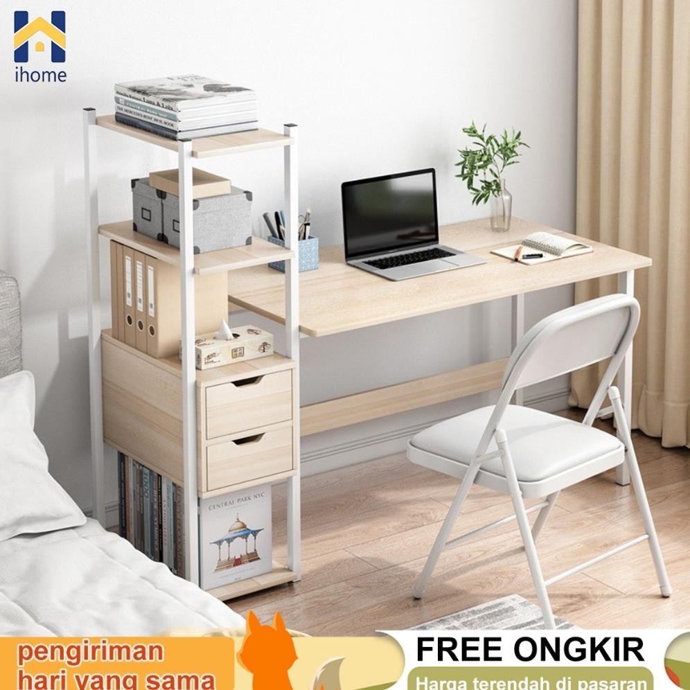 Jual Ihome Meja belajar Meja kerja Meja Tulis Meja Belajar dengan Rak ...