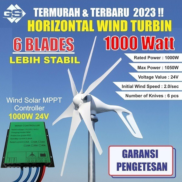 Jual Wind Turbine Generator Controller Turbin Angin 5 Blades Pisau Original Dan 1322