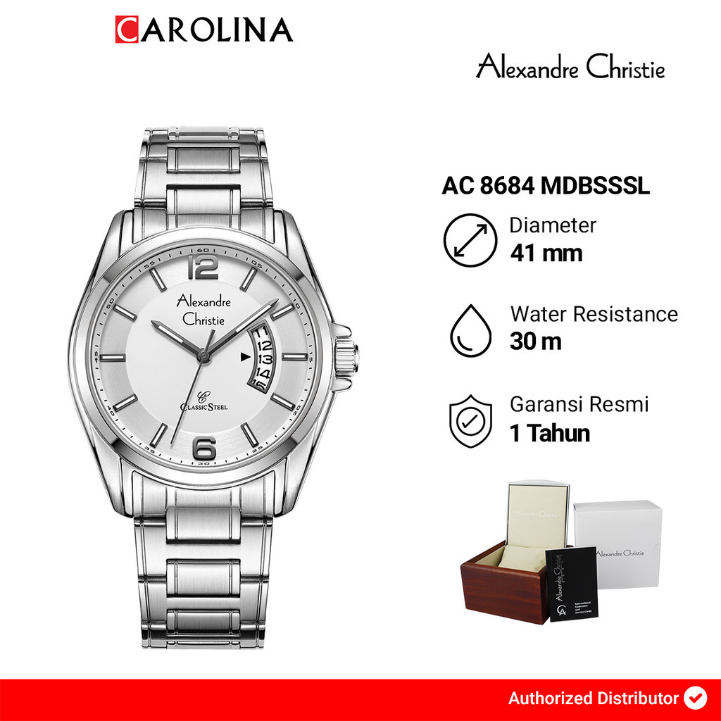 Jual Jam Tangan Pria Alexandre Christie Classic Steel AC 8684