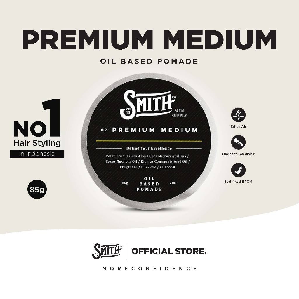 Jual SMITH Premium Medium Hair Pomade Oil Based 85gr Shopee Indonesia