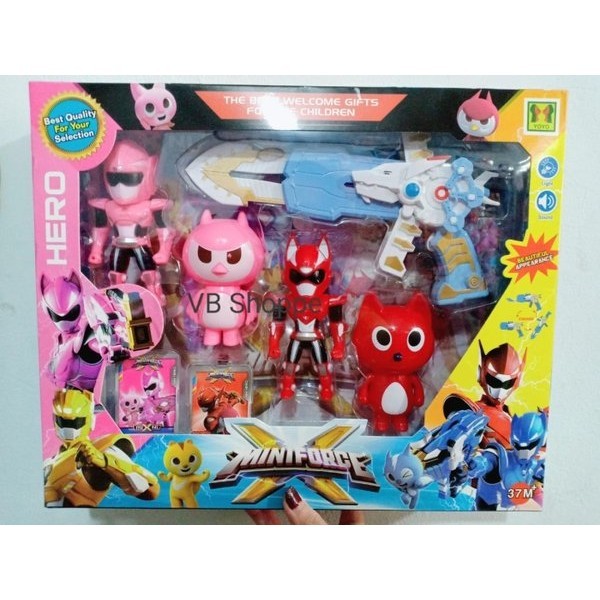 Jual MAINAN ANAK ROBOT ACTION FIGURE SET MINI HERO X FORCE SENJATA ...