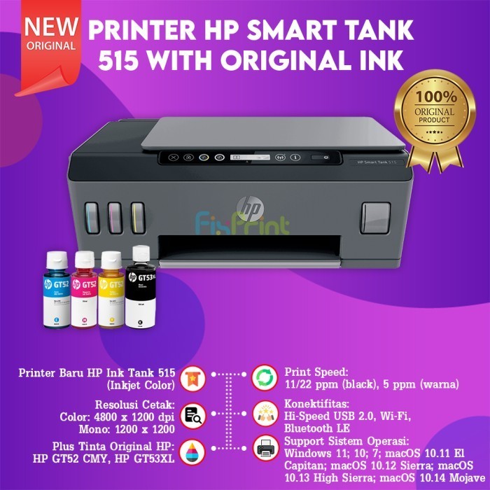 Jual Printer Hp Smart Ink Tank Wireless 415 419 515 615 670 720 Adf ...