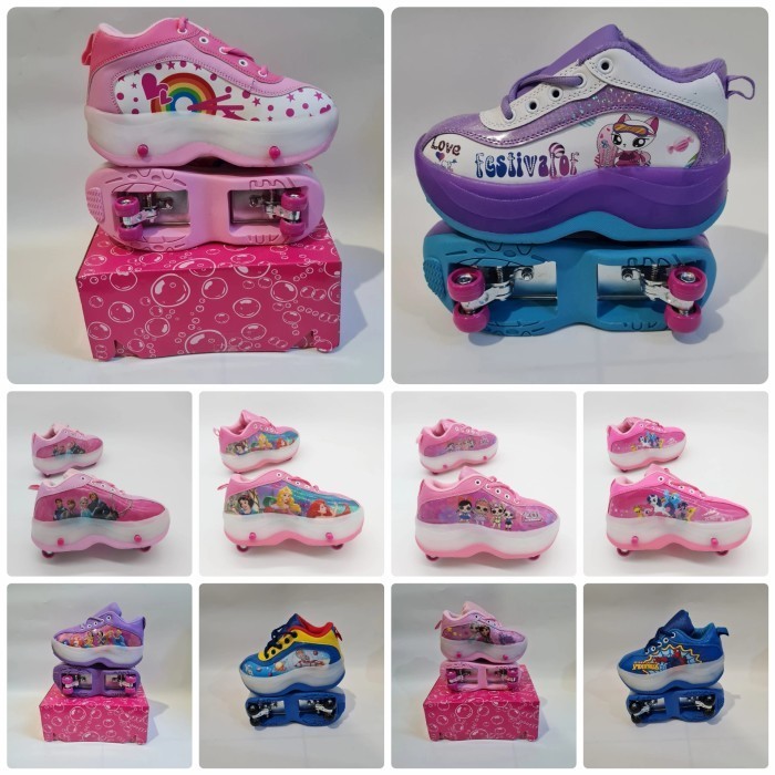 Jual Ready Sepatu Roda 2In1 / Roller Shoes 4 Roda Kter Anak | Shopee ...