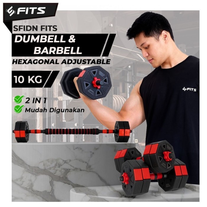 Jual SFIDN FITS Hexagonal Adjustable Dumbell / Barbel 10kg | Shopee ...