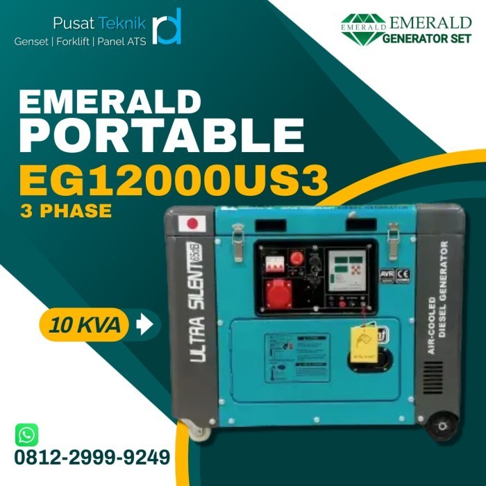 Jual Genset 10 Kva Diesel Emerald Eg12000us3 3 Phase Japantech Murah Shopee Indonesia 8022