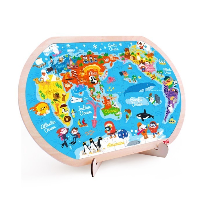 Jual Toi World Map 80 Pcs Wooden Puzzle Mainan Edukasi Peta Dunia Anak ...