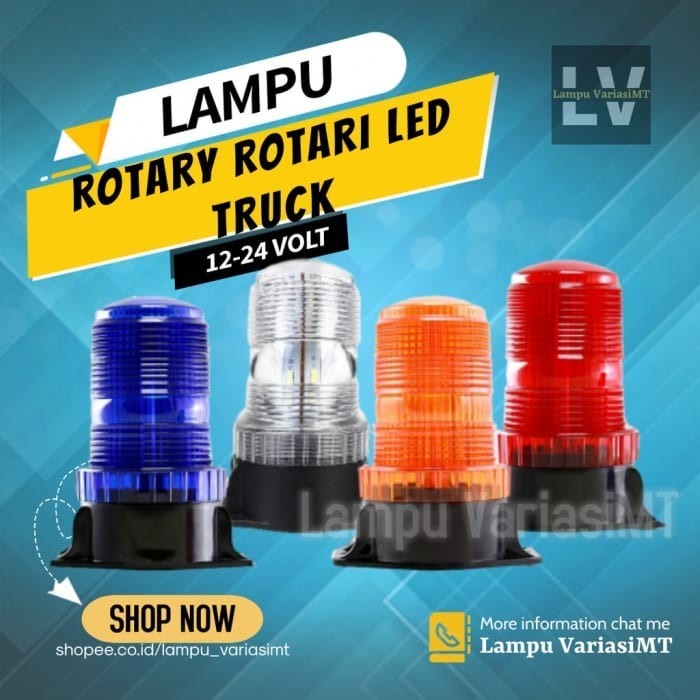 Jual Lampu Rotary Rotari Rotator Mini Non Magnet Led 018 1 Mode 12-24 ...