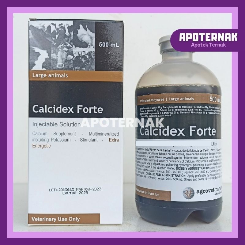 Jual CALCIDEX FORTE 500 ml AGROVET - Obat Ketosis Milk Fever Ambruk ...