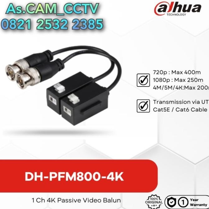 Jual DH-PFM800-4K - VIDEO BALLUN 1CH PASSIVE CAMERA CCTV 4K T2105 ...