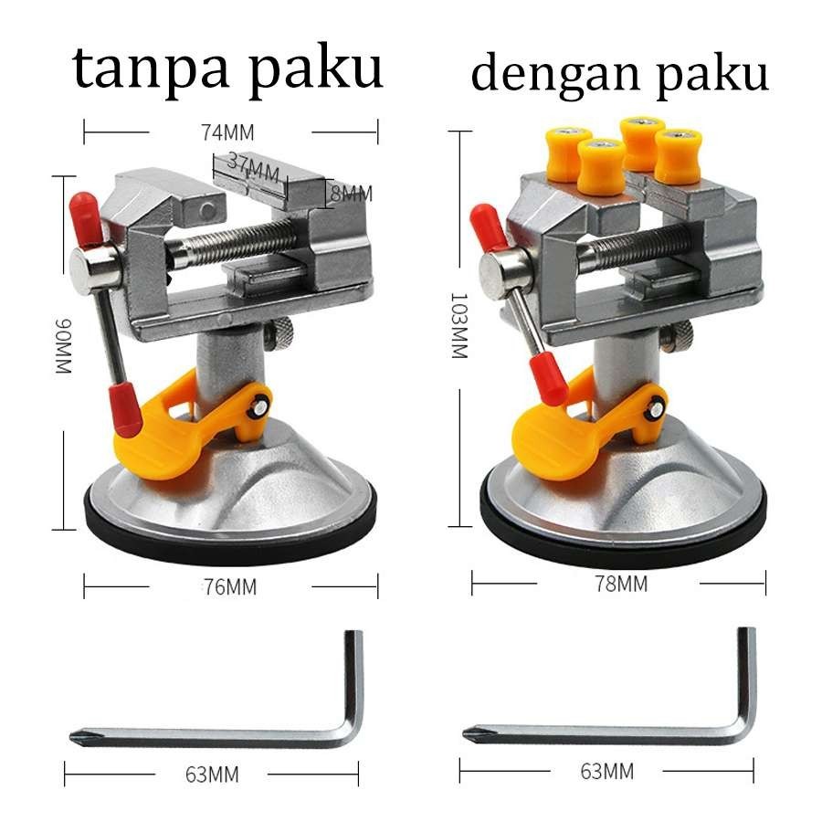 Jual Ragum Tanggem Suction Cup Rotasi 360 AH09 / Clamp Klem Bench Vise ...