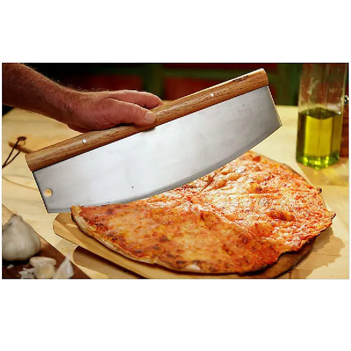 Jual Pemotong Pizza 35 Cm - Premium Rocker Knife Rocking Pizza Dough ...