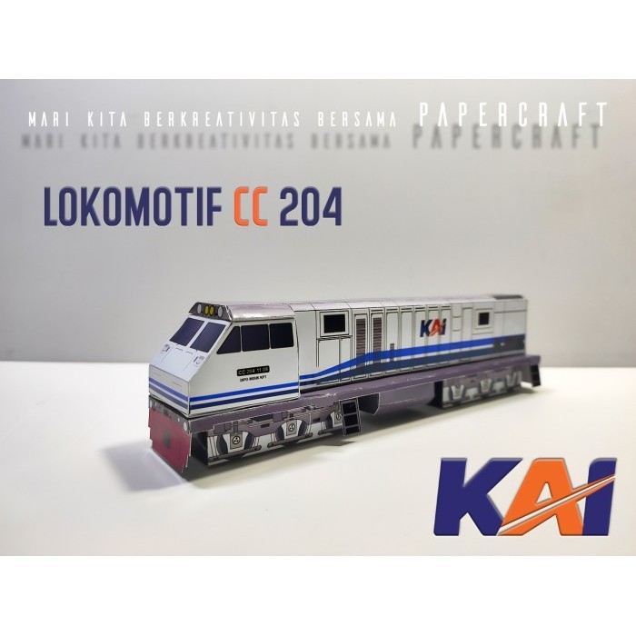 Jual 3D PAPERCRAFT KERETA API INDONESIA LOKOMOTIF CC 204 POLA KERTAS ...