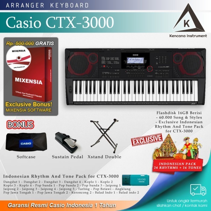 Jual Terbaru!!! Keyboard Casio Ct-X3000 + Stand / Ctx-3000 / Ctx3000 ...