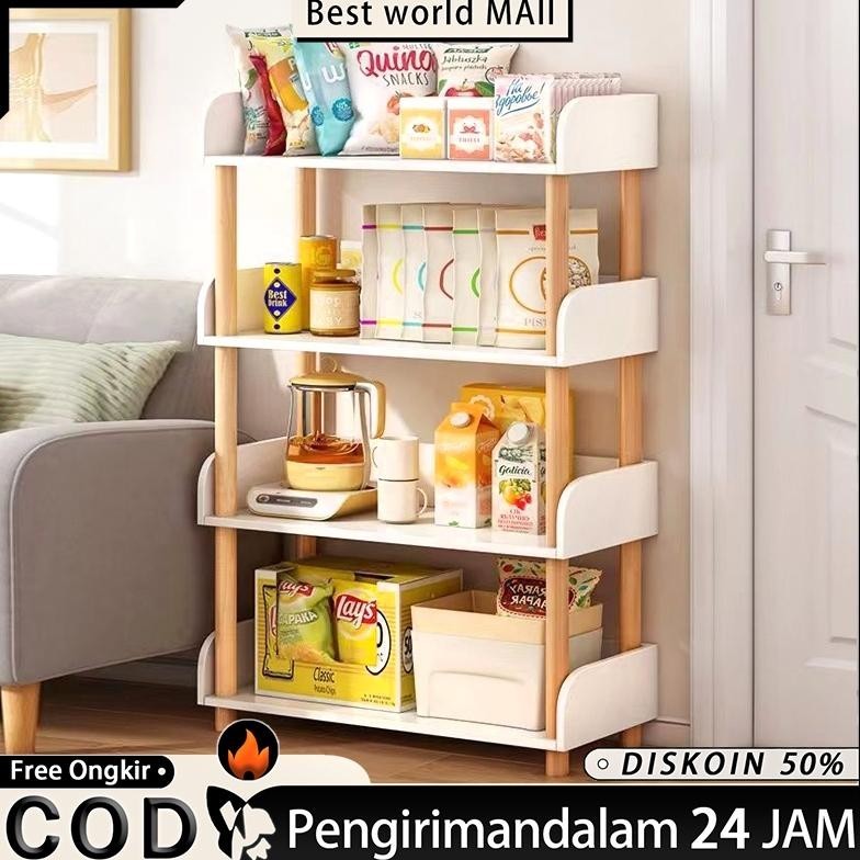 Jual rak makanan ringan Kayu Rak Buku Minimalis 6 Susun Rak Kayu Lemari ...