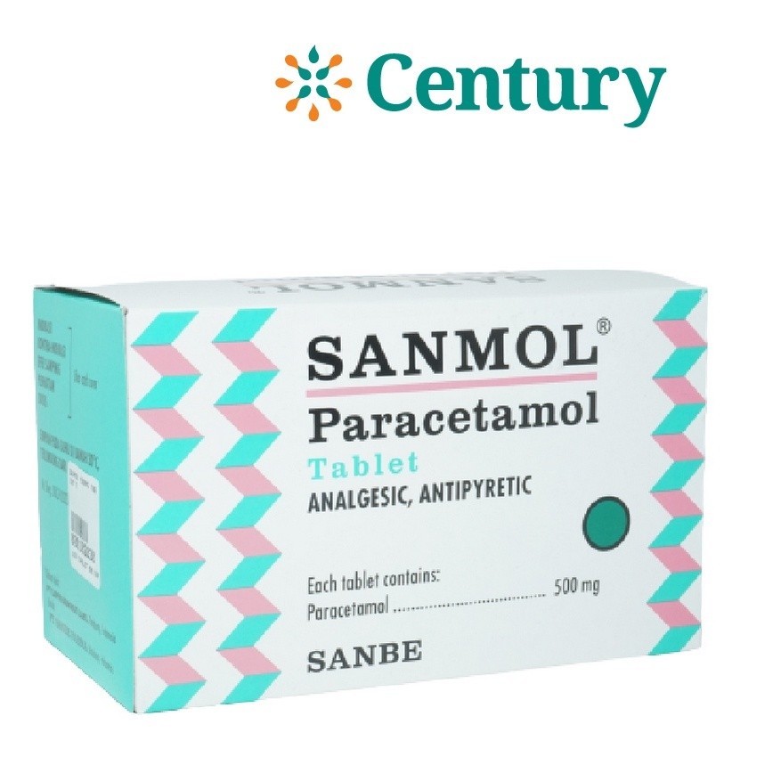 SANMOL 1 STRIP 4 TABLET / PARACETAMOL 500MG / PANAS DEMAM
