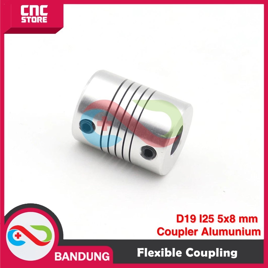 Jual FLEXIBLE COUPLING D19 L25 5X8 MM COUPLER ALUMUNIUM | Shopee Indonesia