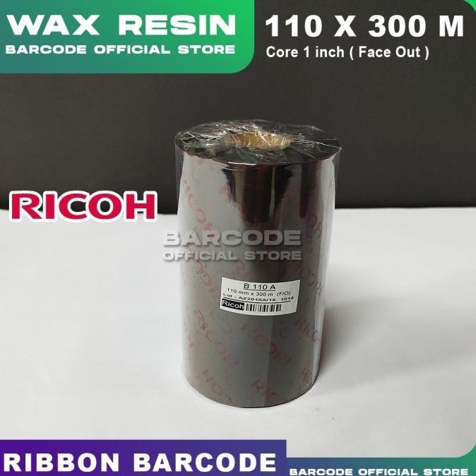 Jual Ribbon Ricoh Wax Resin 110 X 300 Meter Carbon Printer Barcode ...