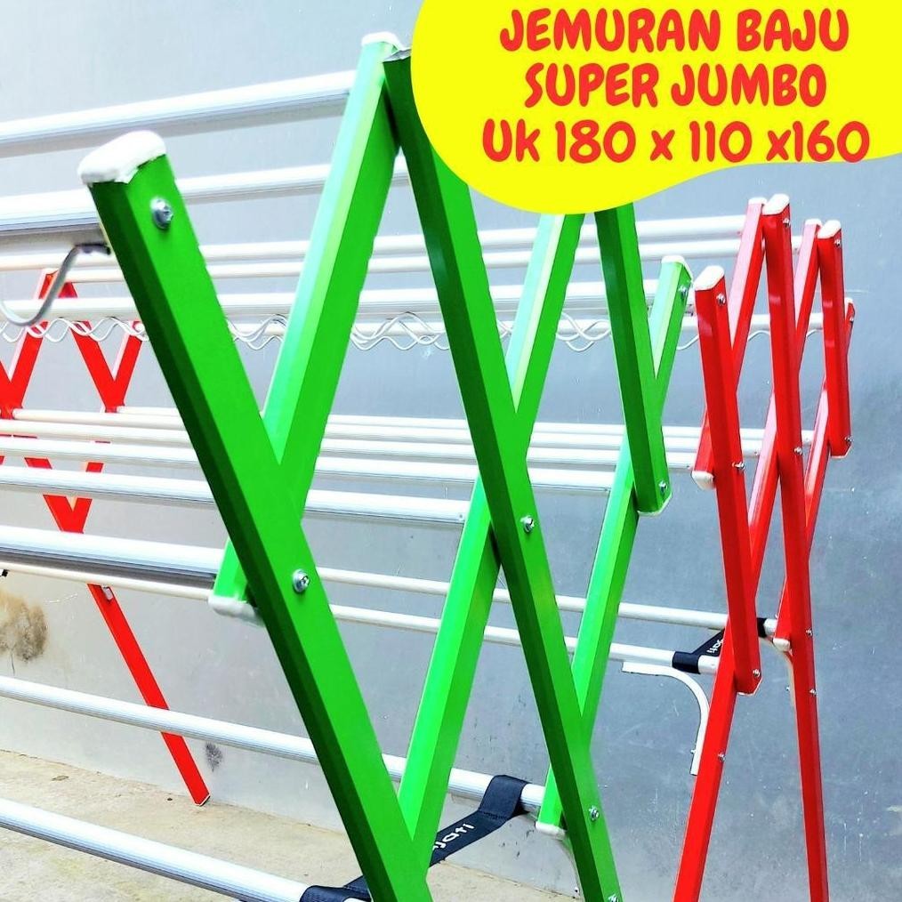 Jual Jemuran Baju Lipat Super Jumbo 180 x 110 x 160 CM Alluminium 9 ...