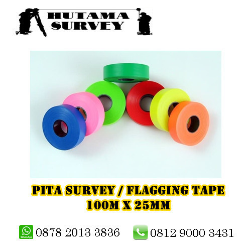 Jual Pita Survey / Flagging Tape 100m x 25mm OrangePinkBlue Shopee