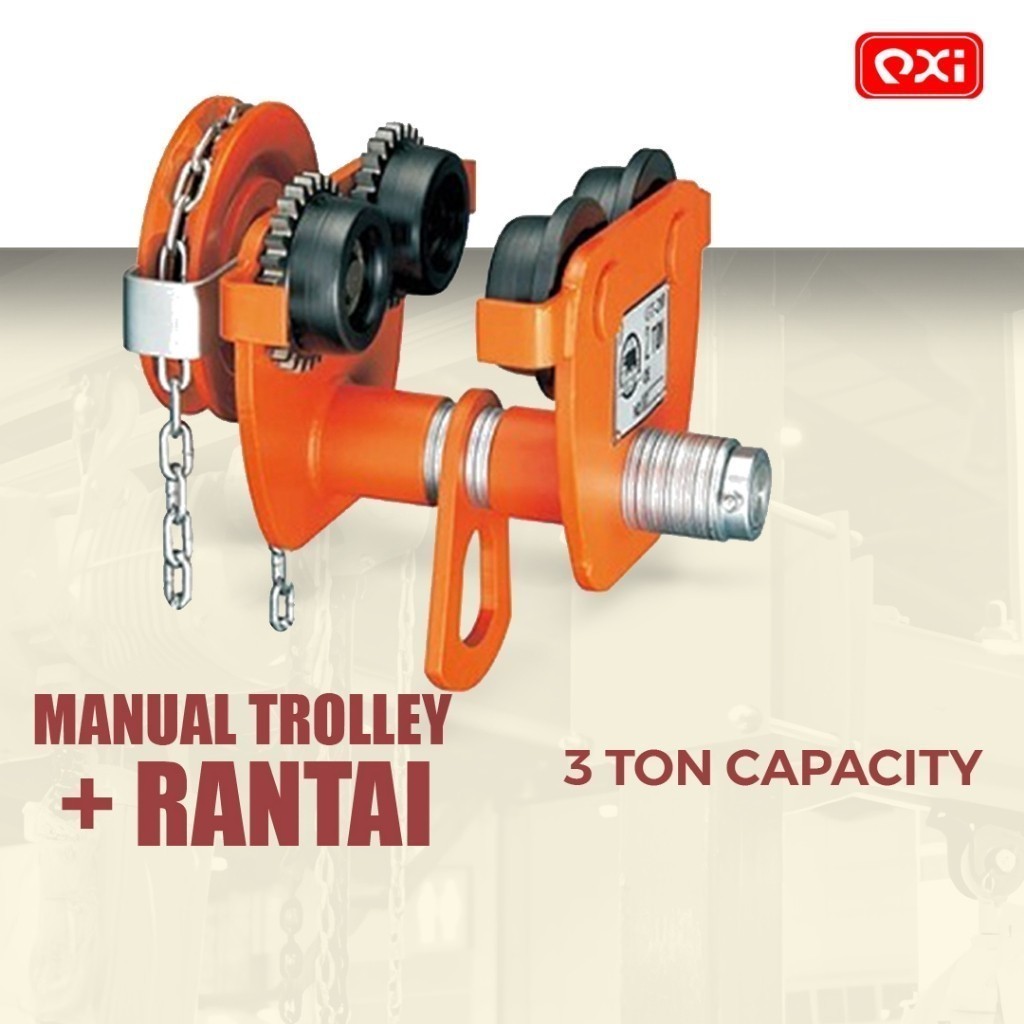 Jual Manual Trolly + Rantai 3 Ton / Manual Geared Trolley / Gear ...