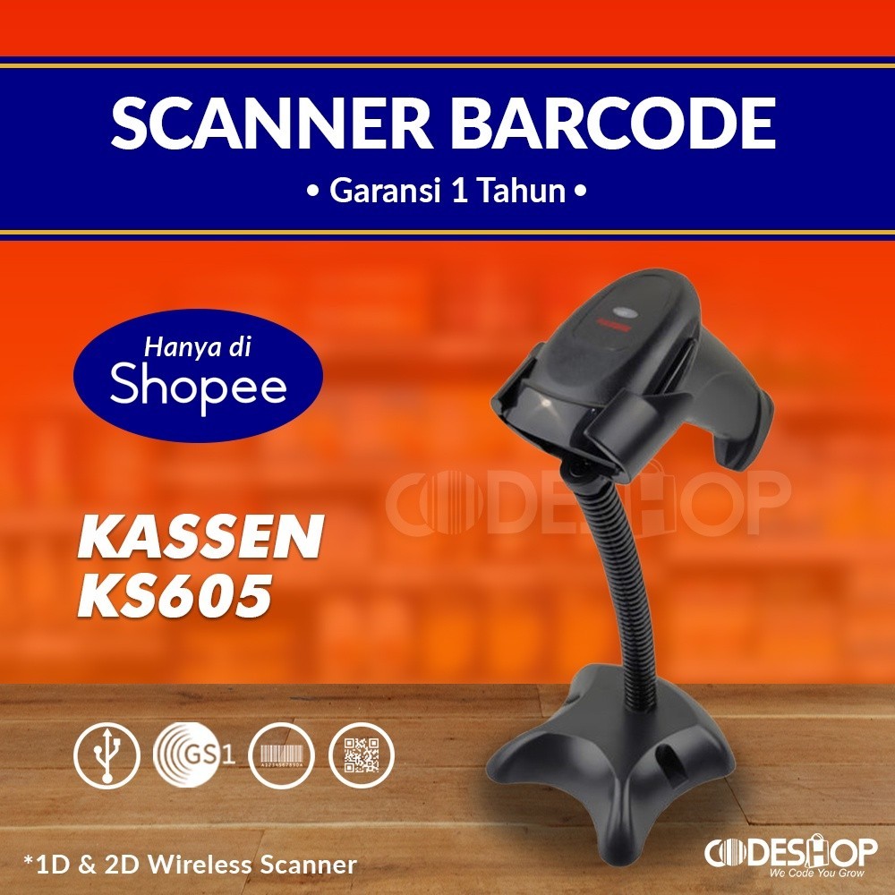 Jual SCANNER QR CODE |KS-605 / KS605 2D USB Barcode Reader 1D/2D Layar ...