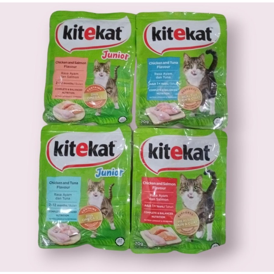 Jual MAKANAN KUCING BASAH KITEKAT POUCH 70GR (1 BOX ISI 28 PCS ...