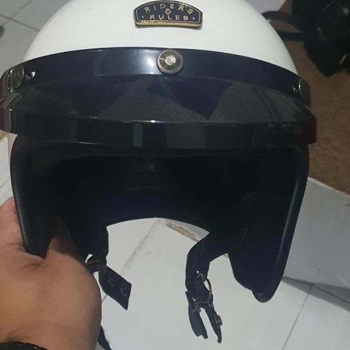 Jual HELM OPEN FACE RETRO RIDERS AND RULES | Shopee Indonesia