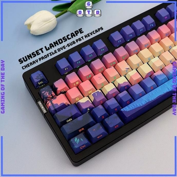 Jual SUNSET LANDSCAPE SIDE LETTER KEYCAPS BY GOTD CHERRY PBT 2807T ...