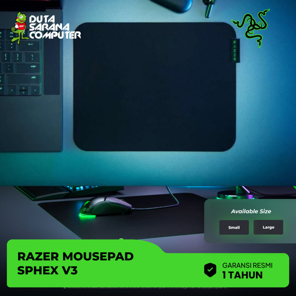 Jual RAZER SPHEX V3 GAMING MOUSE MAT - SMALL/LARGE 100% ORIGINAL ...