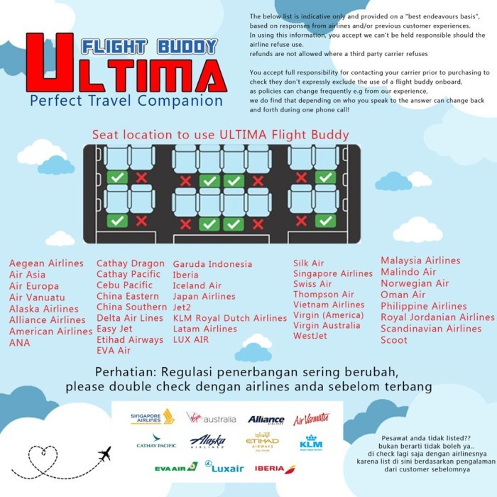 Jual NEW SERIES ULTIMA FLIGHT BUDDY INFLATEABLE FOOT REST MIRIP PLANE ...
