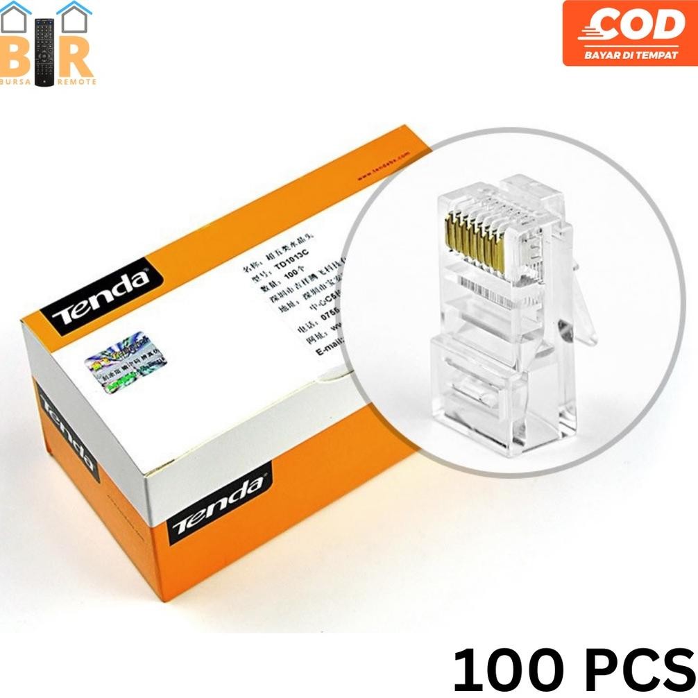 Jual tu-67 Connector Lan RJ45 Tenda Konektor Penghubung Ethernet Kabel ...