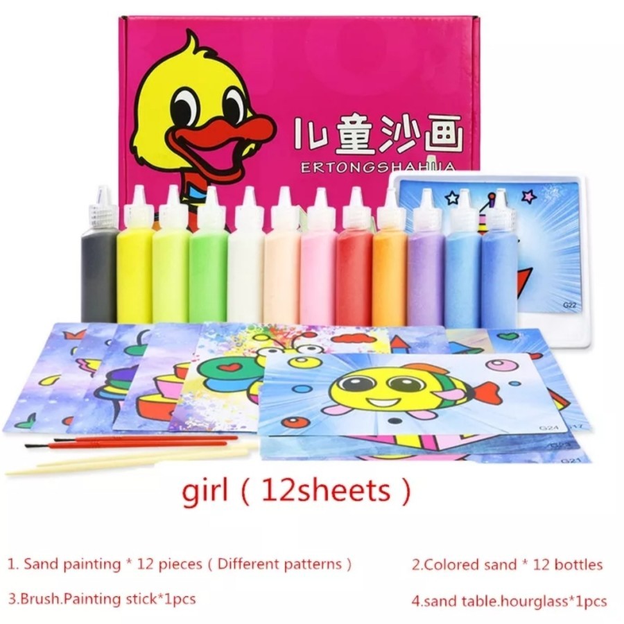 Jual Mainan Edukasi AnaK Pasir Warna Kreativitas Gambar DIY SAND ...