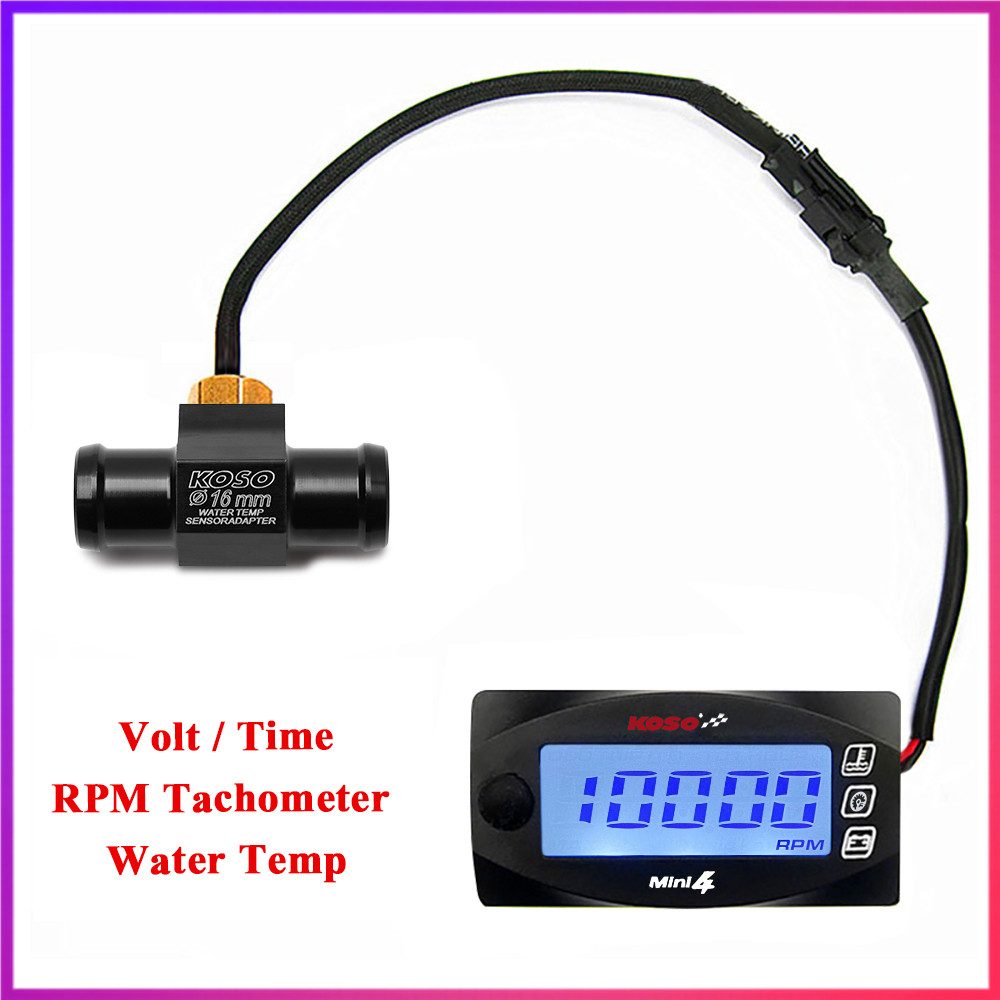 Jual 4 in 1 rpm meter motorcycle Koso mini 4 tachometer suhu air jam ...