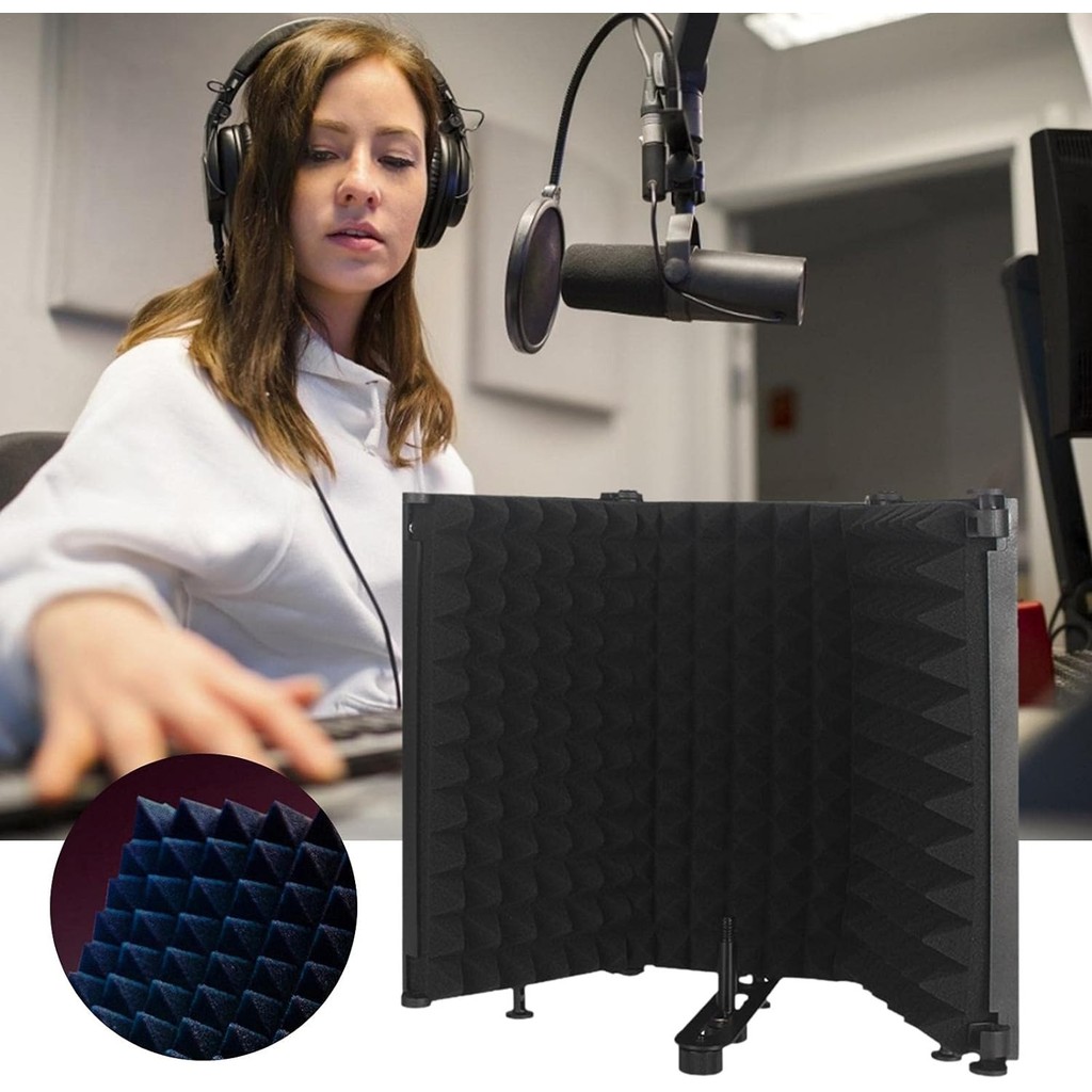 Jual Microphone Wind Screen Noise Reduction Sound Insulation 3Door