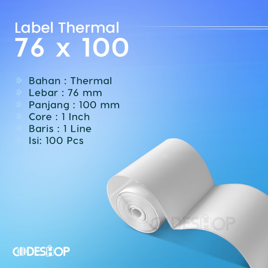 Jual 1 Slop Isi 6 Label Barcode 76 x 100 Direct Thermal 76x100mm 100 ...