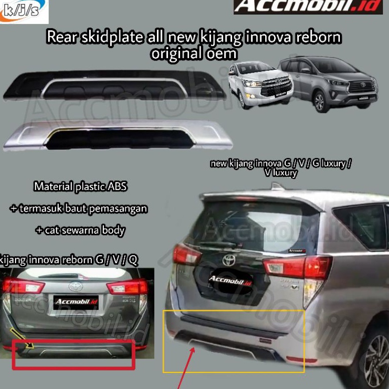 Jual RECOMENDED Rear skid plate innova reborn rear skite plate all new ...
