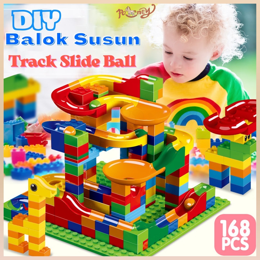 Jual Poney Mainan anak 168 pcs DIY Balok susun kecil Building brick ...