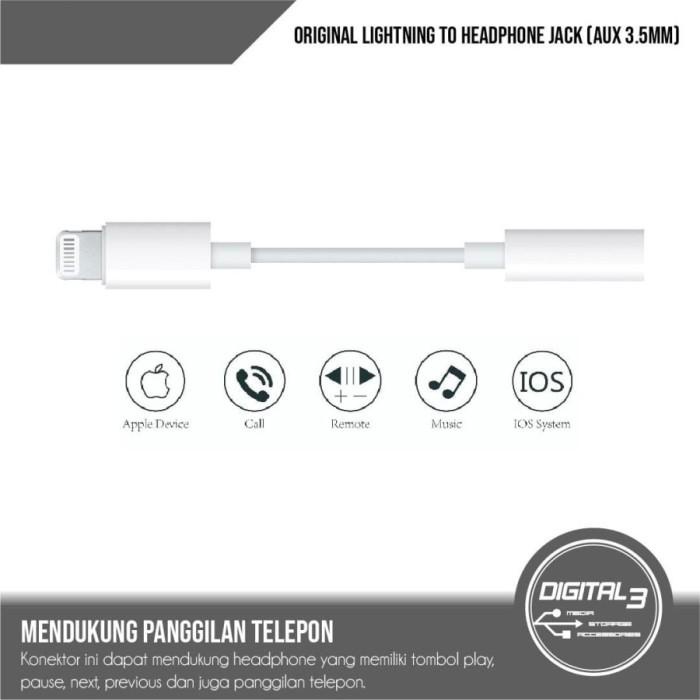 Jual Apple Dongle Adapter Lightning To 3.5Mm Headphone Jack Iphone 7 8 X 11 Shopee Indonesia